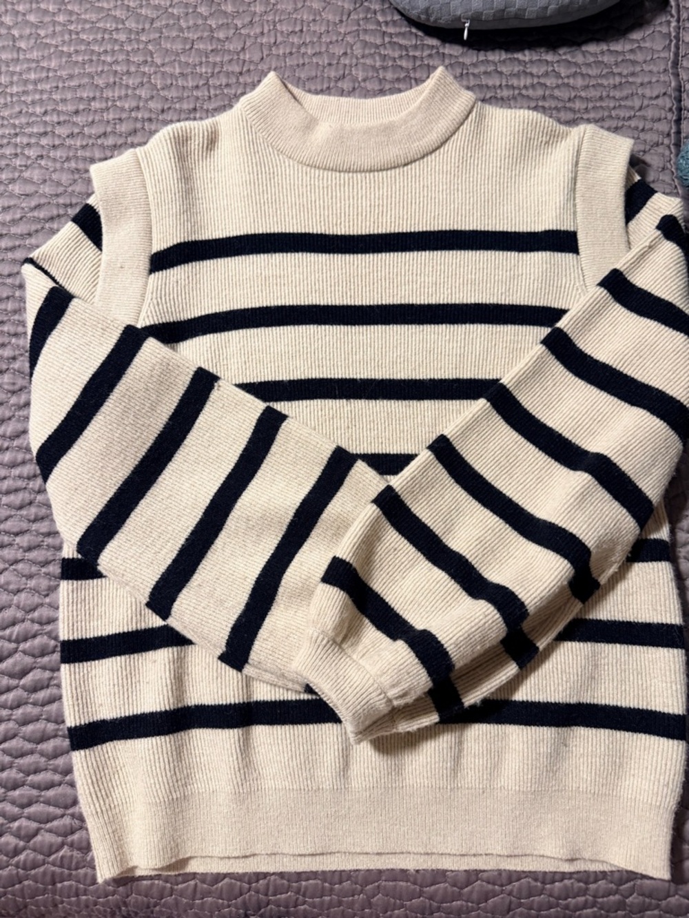Striped Cream & Black Knit Sweater